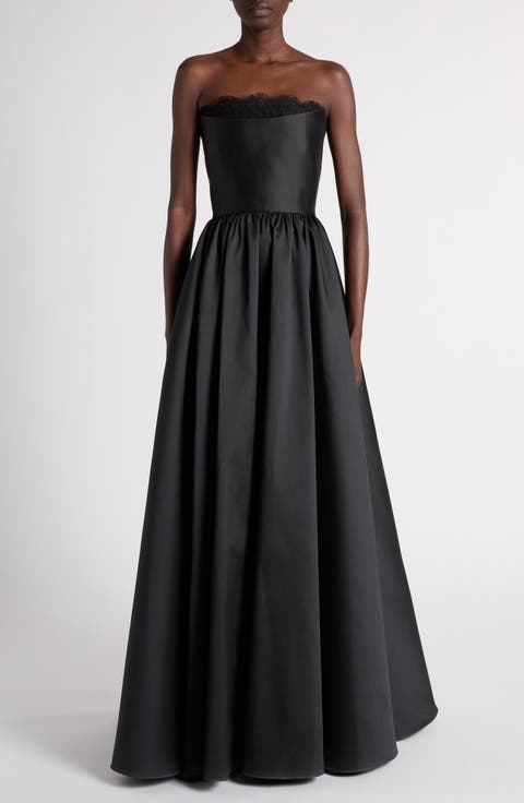 Strapless Lace Detail Ballgown