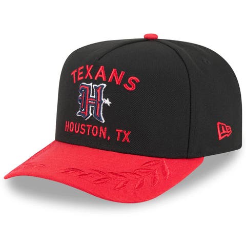 Men's New Era  Black/Red Houston Texans 2025 NFL Draft A-Frame 9FIFTY Snapback Hat