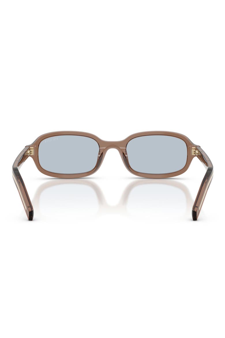 52mm Oval Sunglasses, Alternate, color, TRANSPARENT CLAY / BLUE/ GREY