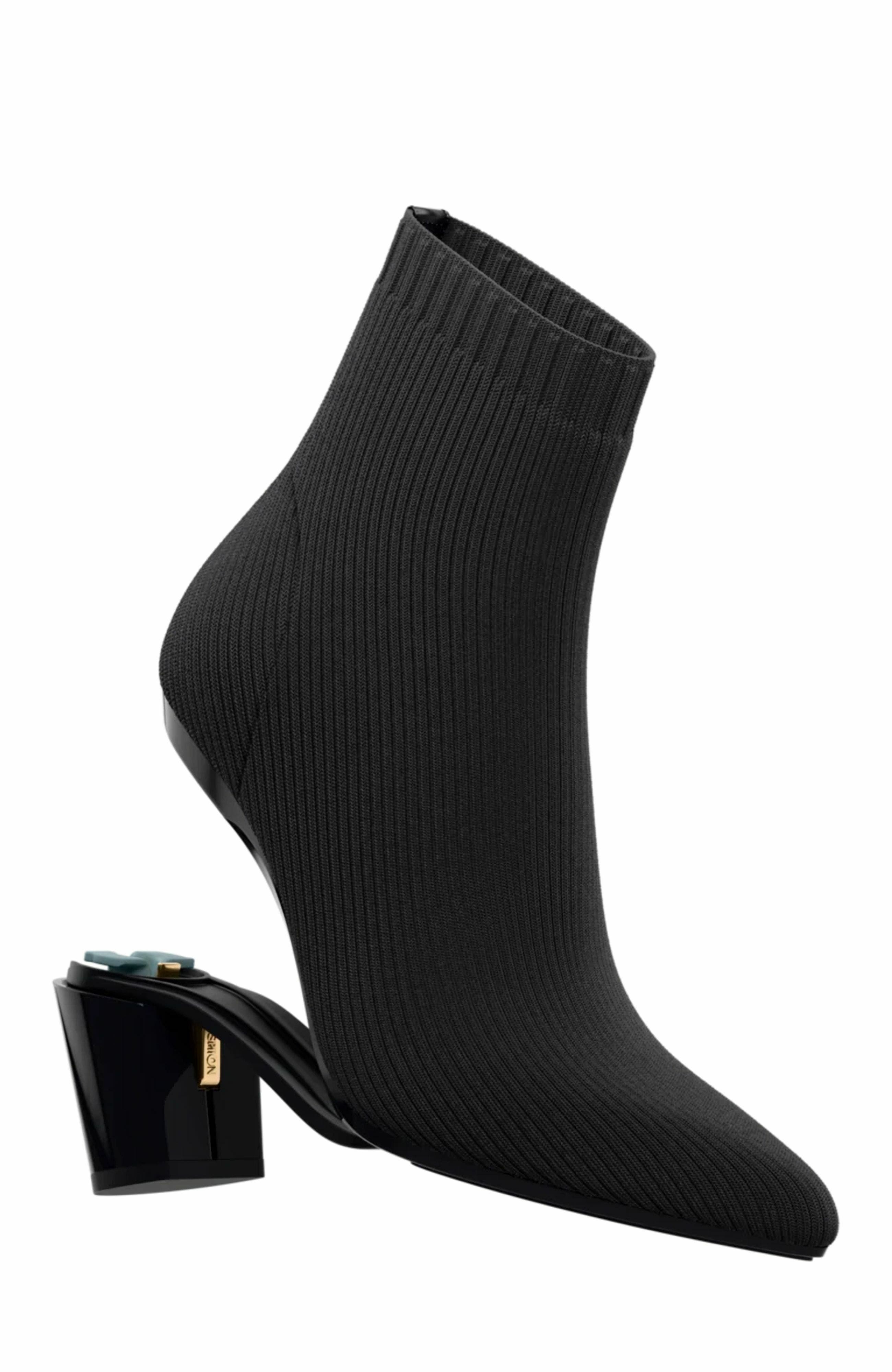 Pashion Footwear The Bootie 3" Block Heel, Alternate, color, Coal Knit