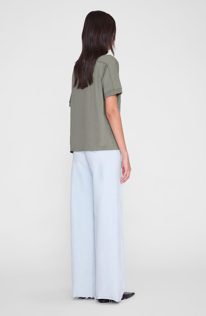 ANINE BING Jaylin Collegiate Tee, Alternate, color, Washed Sage