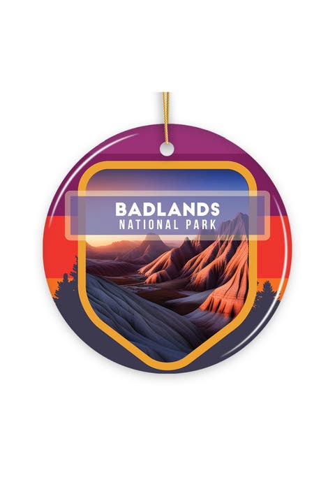 Badlands National Park Retro Style Ceramic Ornament