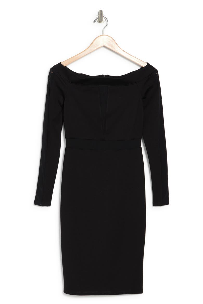 Emma Illusion Mesh Strapless Dress, Alternate, color, BLACK