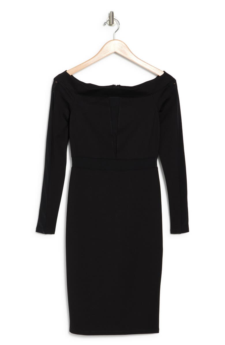 Love By Design Emma Illusion Mesh Strapless Dress, Alternate, color, Black