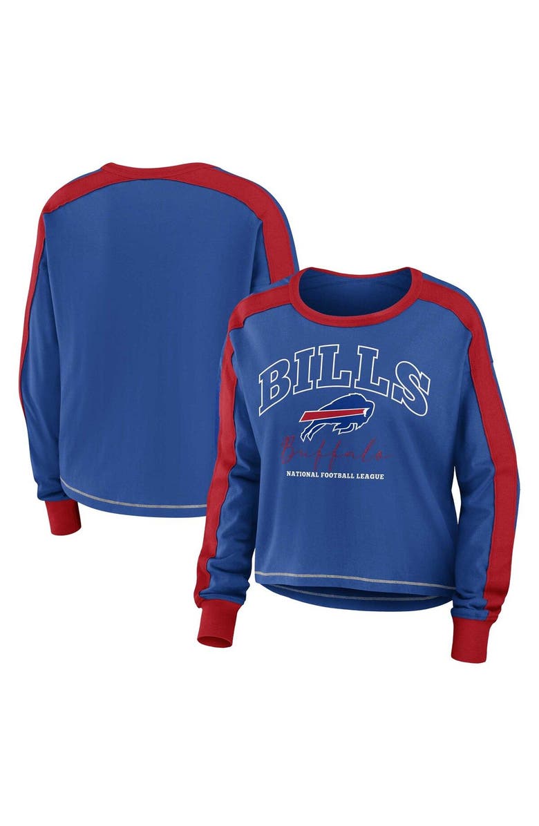 WEAR by Erin Andrews Women's WEAR by Erin Andrews Royal Buffalo Bills Plus Size Colorblock Long Sleeve T-Shirt, Main, color, Royal