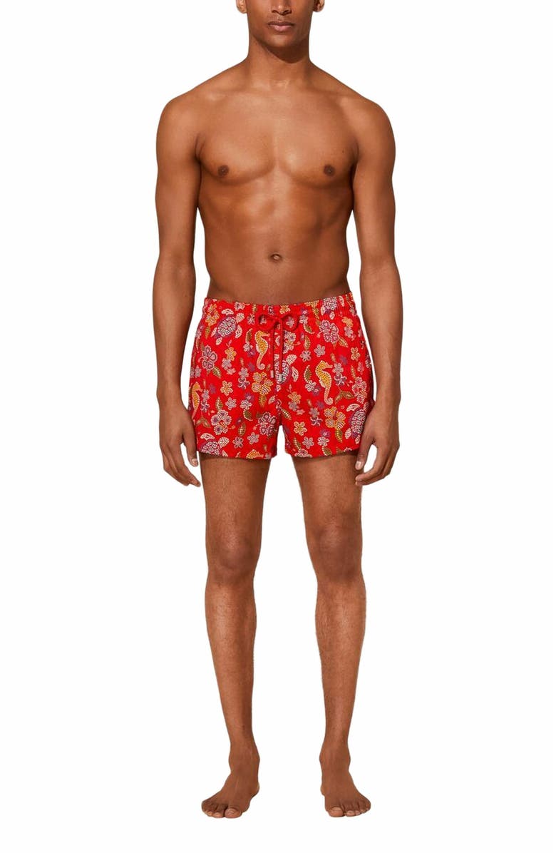 Vilebrequin Men's Mosaïque Stretch Shorter Length Swim Trunks, Main, color, 