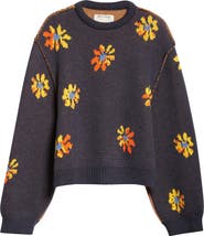 Meryll Rogge Daisy Jacquard Merino Wool Sweater