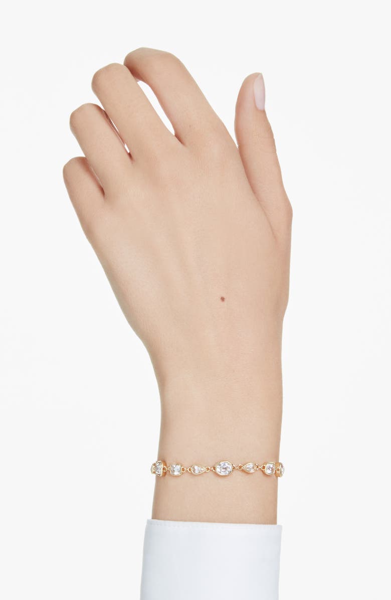 Swarovski Imber All Round Crystal Bracelet, Alternate, color, White/ Gold