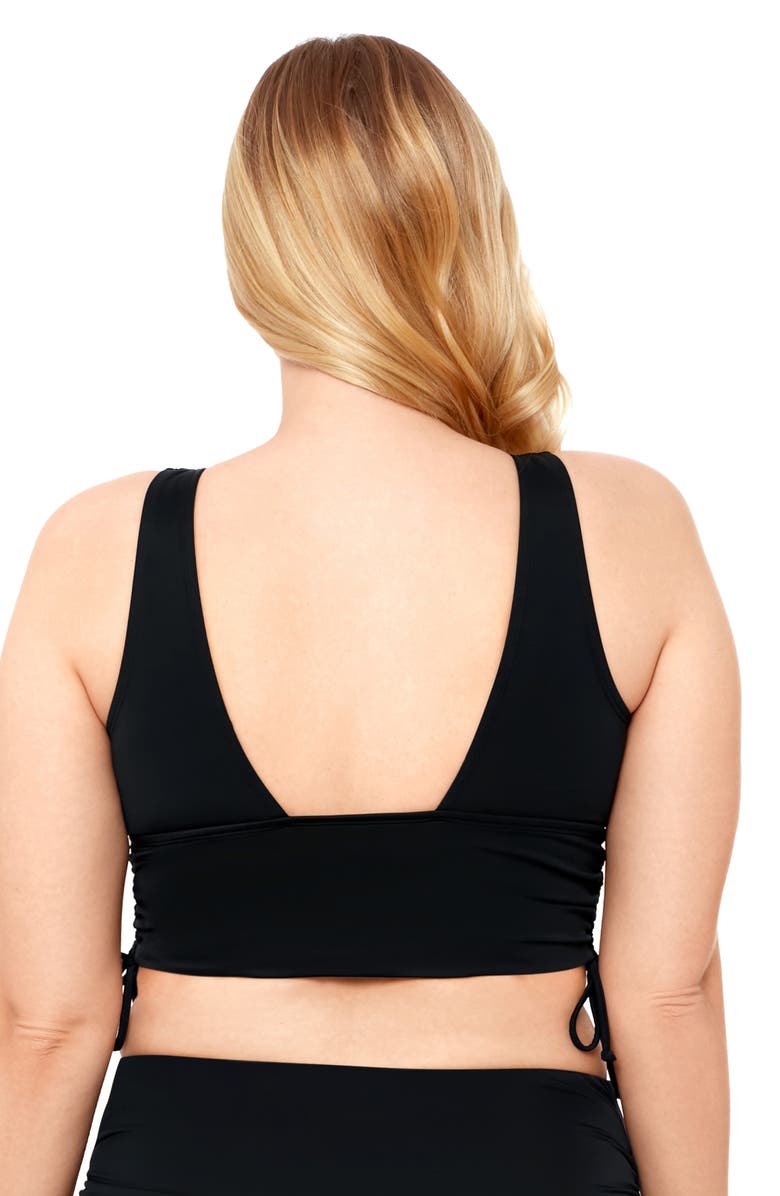 S3 Cinched Adjustable Midkini Top, Alternate, color, Onyx Black