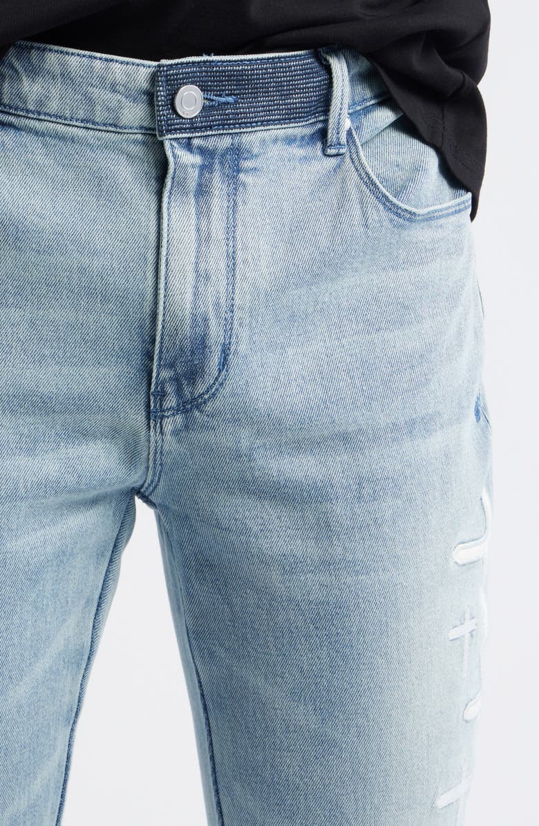 RtA Bryant Stretch Denim Skinny Jeans, Alternate, color, Coastal Drift Cross Patch