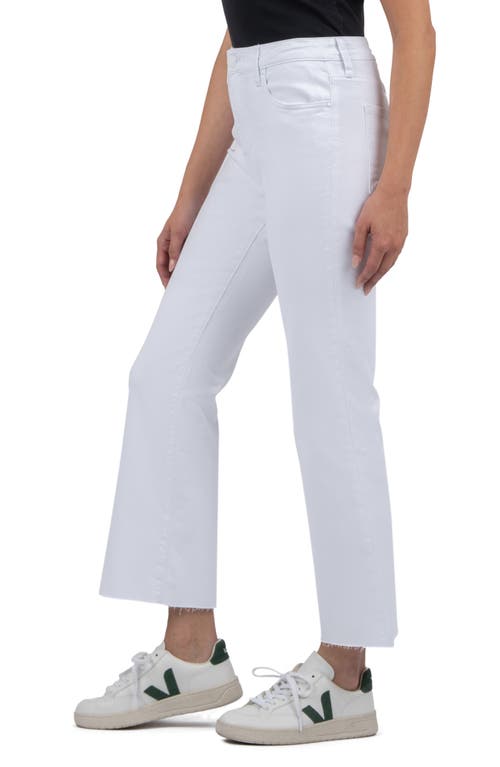 KUT FROM THE KLOTH KUT FROM THE KLOTH KELSEY RAW HEM HIGH WAIST ANKLE FLARE JEANS 