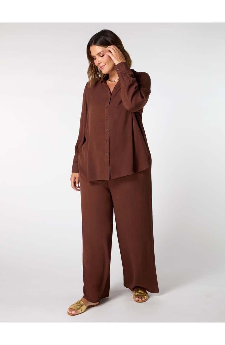 Live Unlimited Crinkle Shirt, Alternate, color, Chocolate