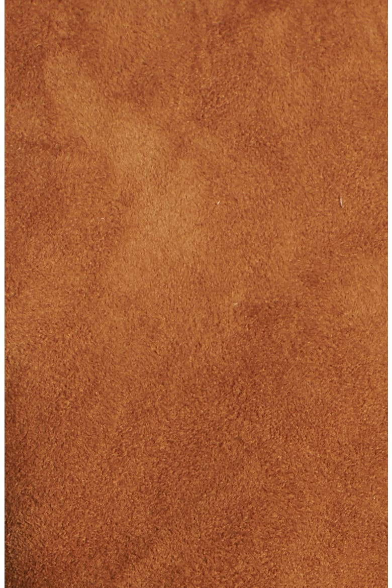 Stitch Detail Suede Jacket, Alternate, color, TAN COGNAC