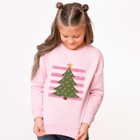 Christmas Tree Stripes Sweatshirt (Little Kid & Big Kid)