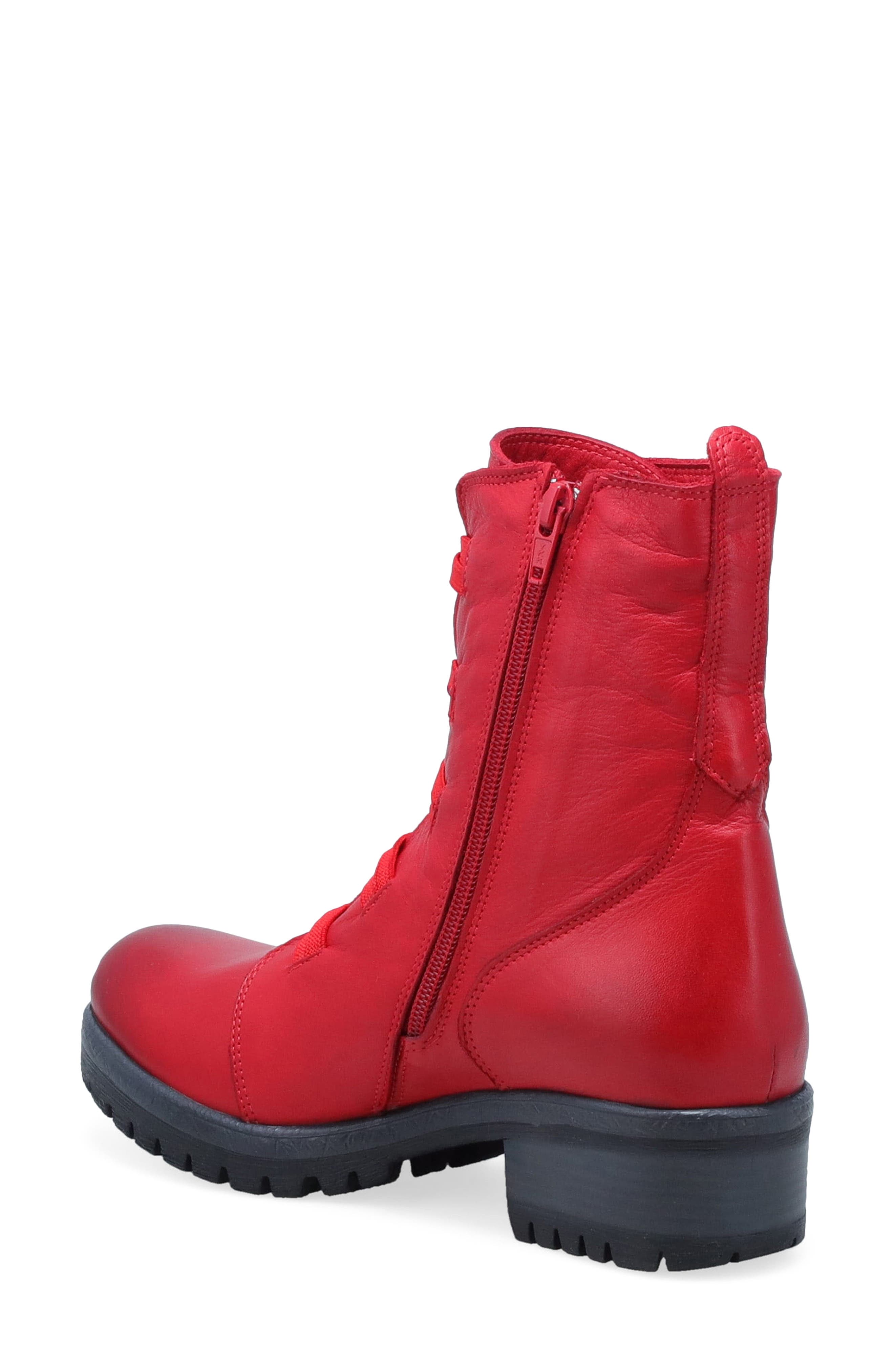 Didi Leather Boot, Alternate, color, RED