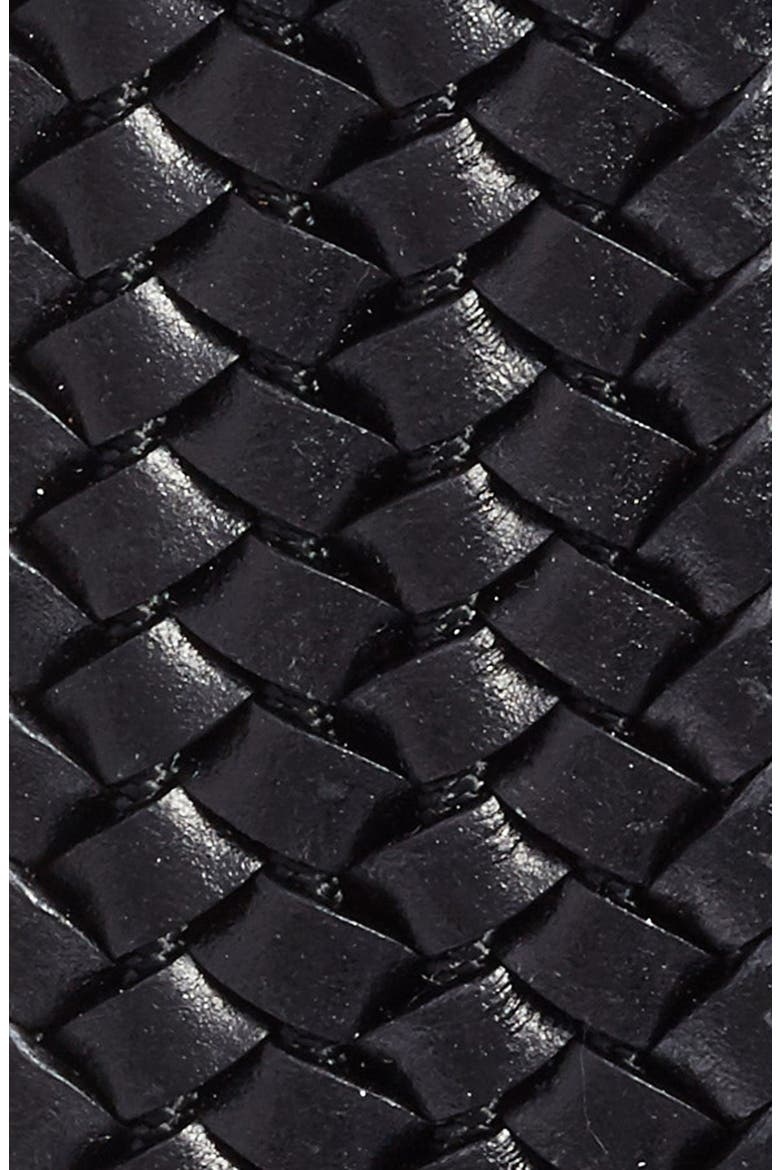 Woven Leather Belt, Alternate, color, BLACK