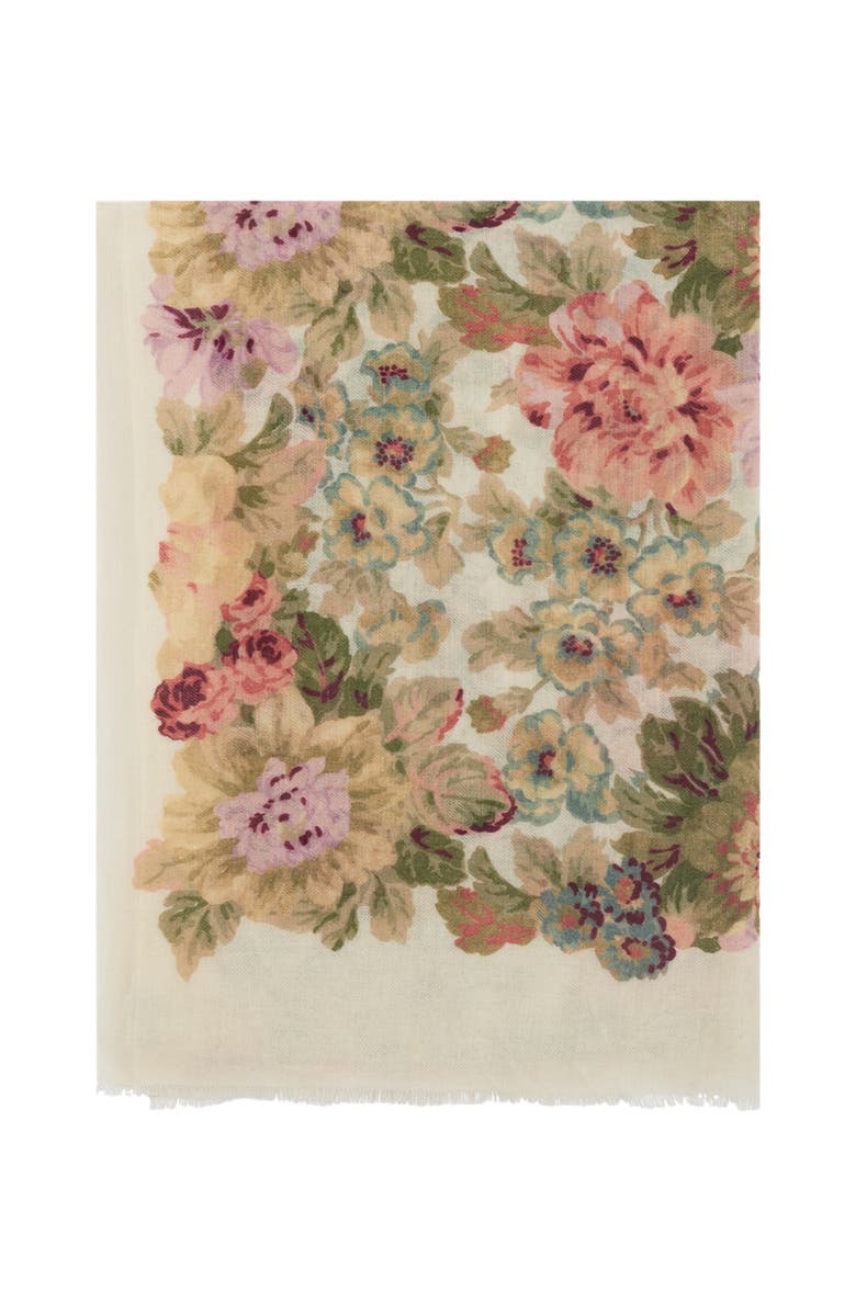 GERARD DAREL Rasha Floral Scarf, Main, color, Natural