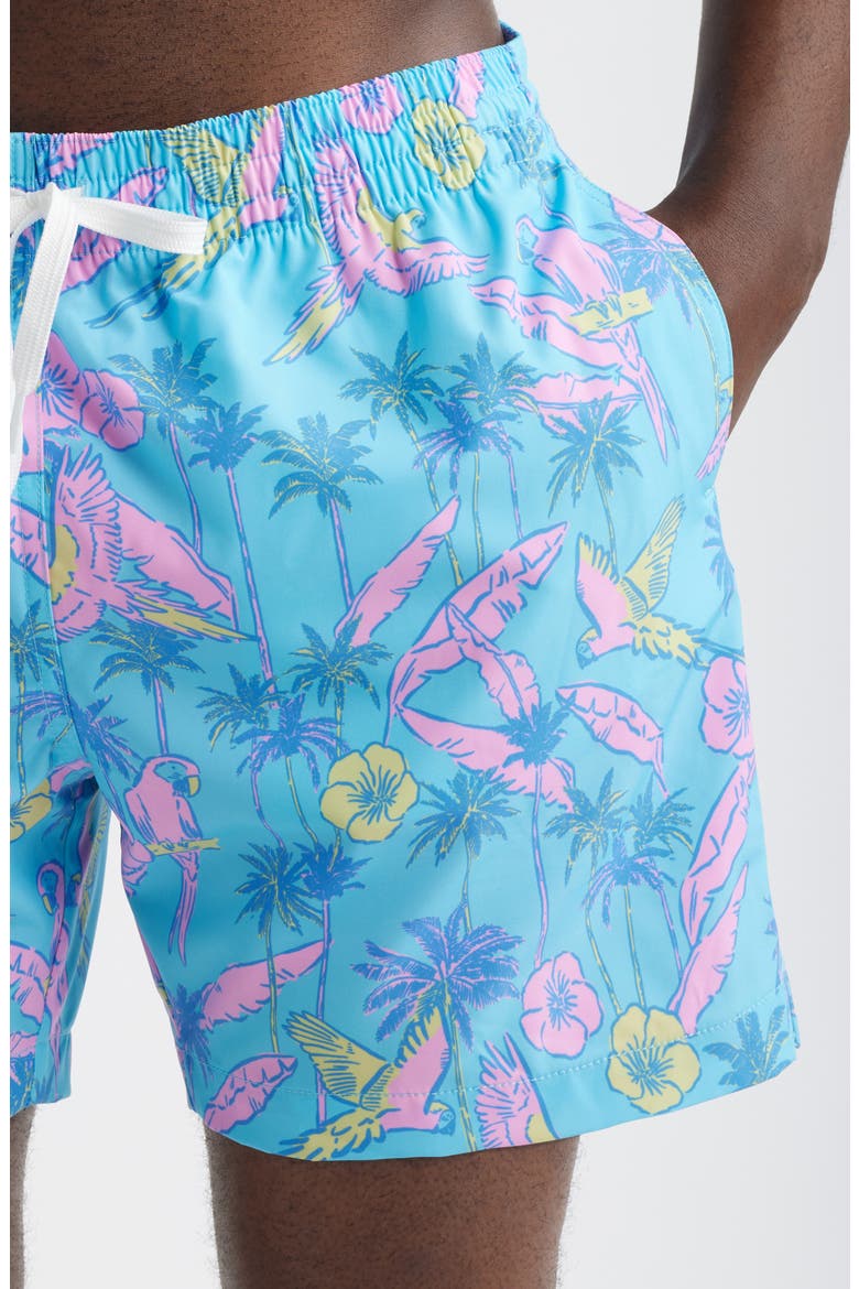 The Flock Parties 5.5-Inch Swim Trunks, Alternate, color, TURQUOISE/AQUA