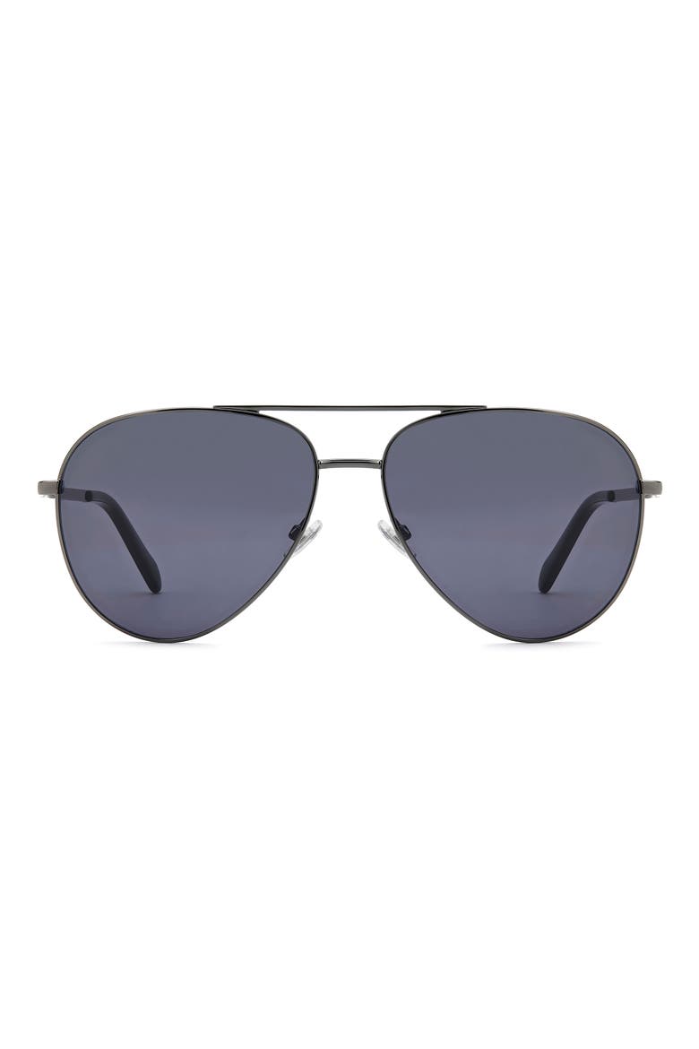 60mm Pilot Sunglasses, Main, color, DARK RUTHENIUM/ GREY