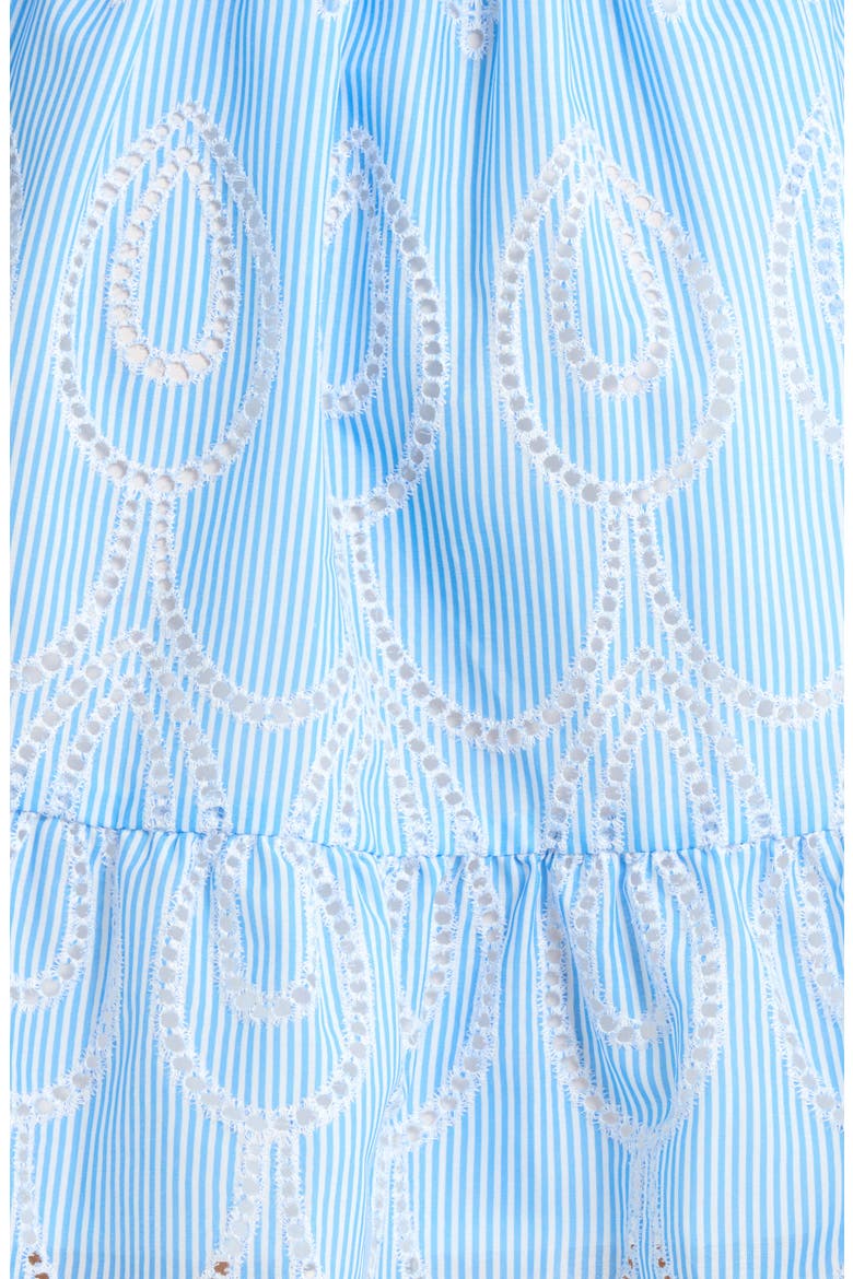 Geyser Eyelet Trim Marissa Dress, Alternate, color, WHITE-BLUE
