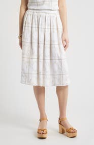 Treasure & Bond Cotton Eyelet Midi Skirt