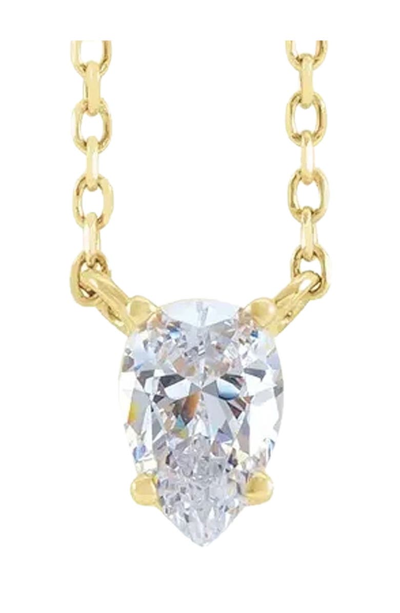 Bliss Diamond 1Ct Pear Shape Diamond Solitaire Floating Pendant Gold Necklace Lab Grown, Main, color, 