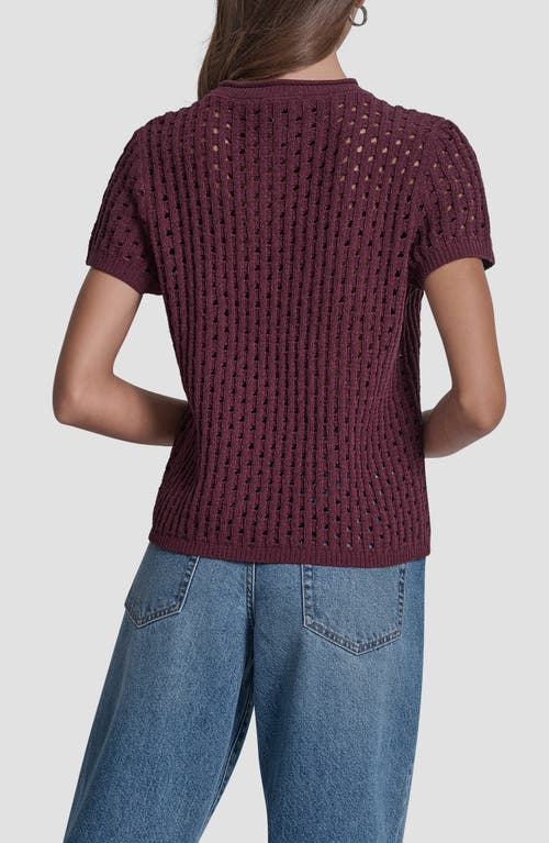 Dkny Jeans Open Stitch Sweater In Purple