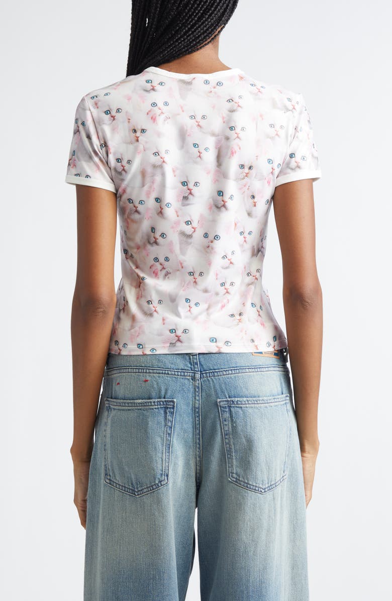 DIESEL<sup>®</sup> T-Unclau Cat Print T-Shirt, Alternate, color, White