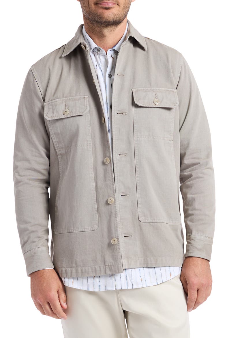 Guston Woven Cotton Shirt Jacket, Main, color, CEMENT