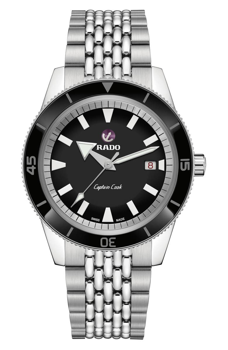 RADO HyperChrome Captain Cook Automatic Bracelet Watch, 42mm, Main, color,