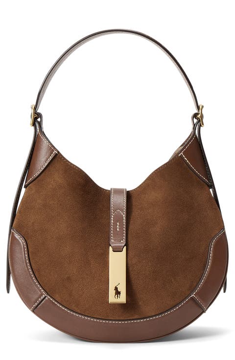 Small Suede & Leather Shoulder Bag