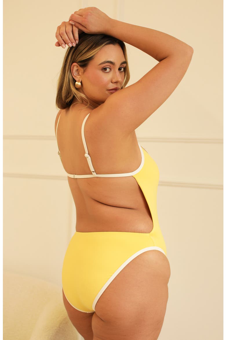 Soul Scoop Neck High Waist One Piece, Alternate, color, Sunshine