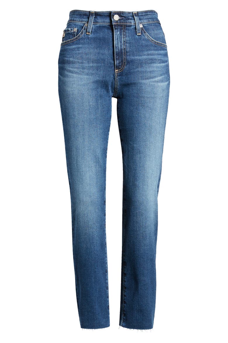 Mari Raw Hem Ankle Slim Straight Leg Jeans, Alternate, color, 14 YEARS COLLECTOR