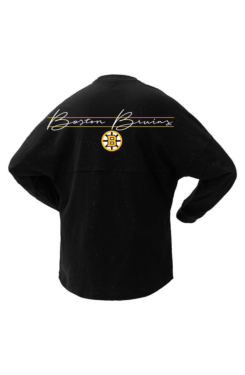 FANATICS Women's Fanatics Branded Black Boston Bruins 100th Anniversary Sparkle Spirit Jersey T-Shirt, Alternate, color, Black