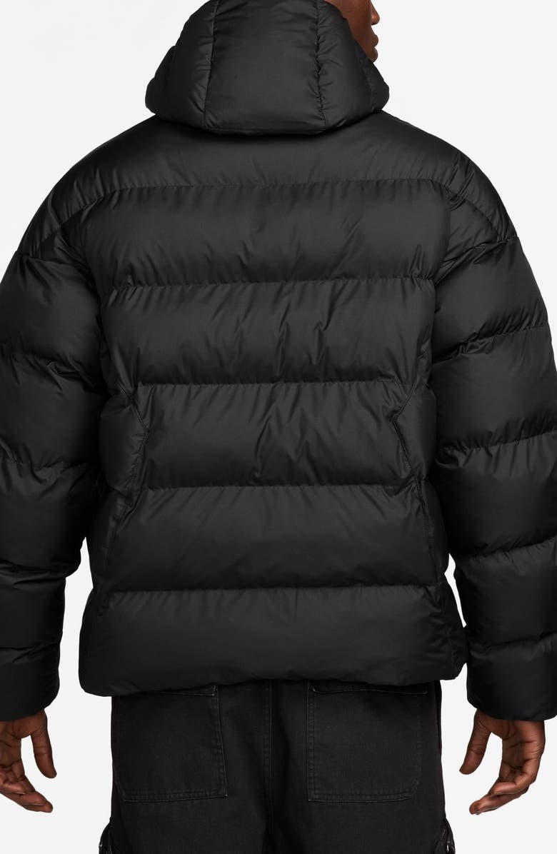 Jordan Brooklyn Water Repellent Puffer Jacket, Alternate, color, Black/ White