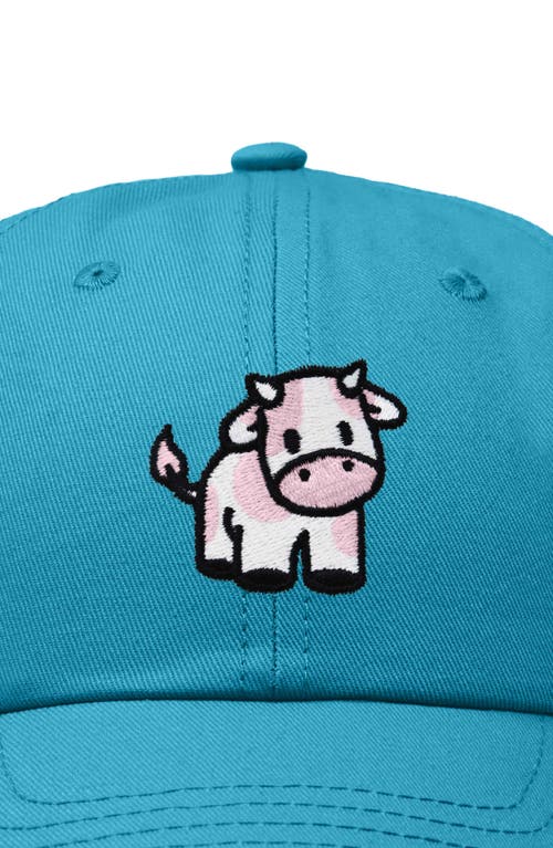 Dalix Strawberry Cow Embroidered Cap In Teal