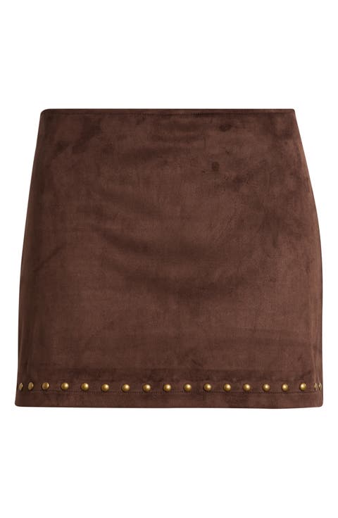 Faux Suede Skort