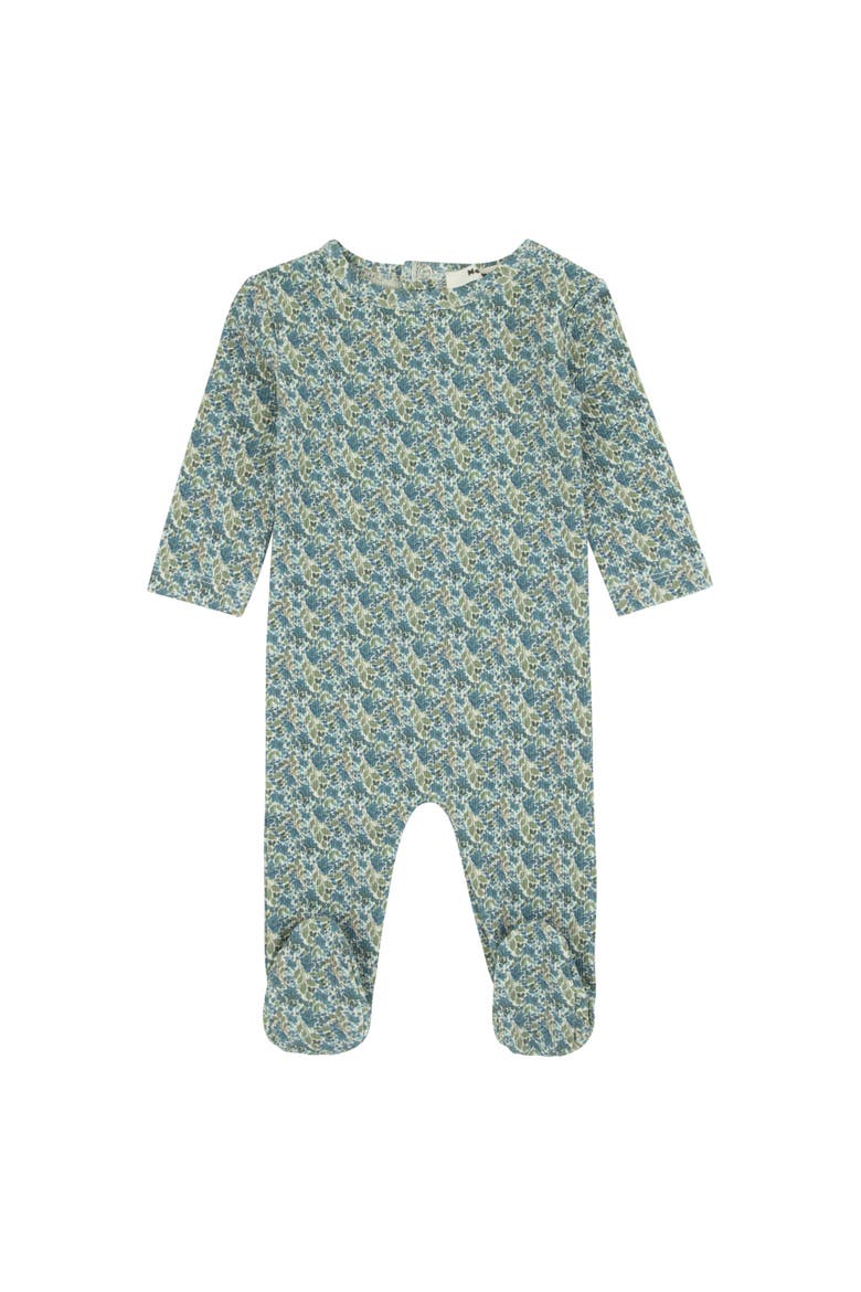 Boys Floral Print Footie, Main, color, Blue Floral