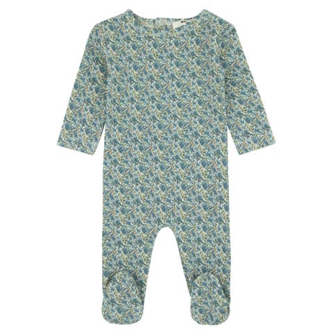 Boys Floral Print Footie
