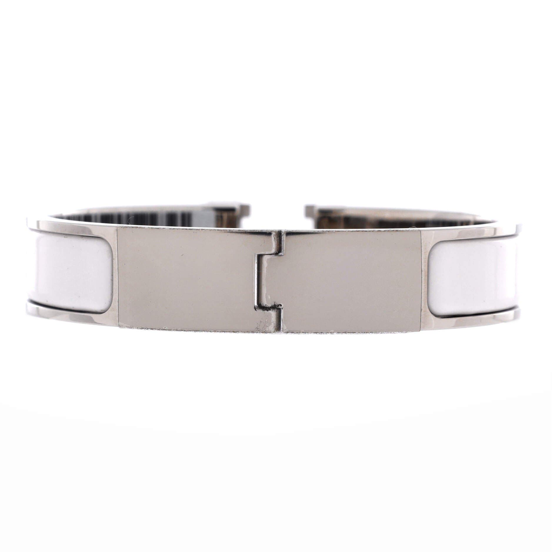 Clic H Bracelet Enamel Narrow, Alternate, color, White