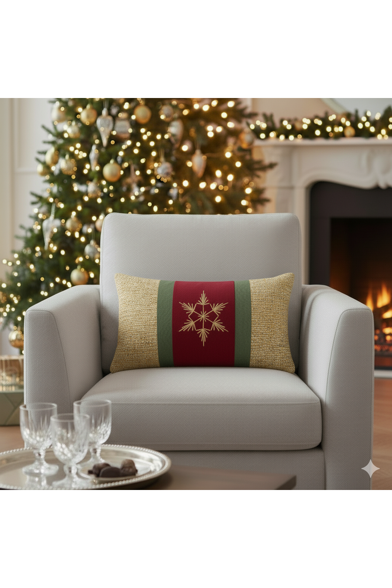 Tradition Gold Handmade Indoor & Outdoor Woven Accent Holiday Pillow, Alternate, color, Gold