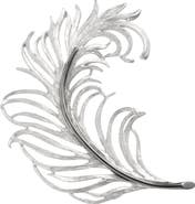 Jan Leslie Sterling Feather Lapel Pin