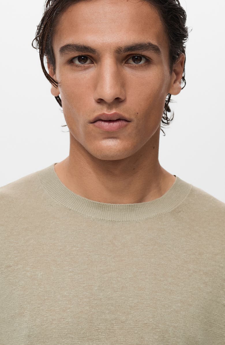 MANGO Crewneck Linen Sweater, Alternate, color, 