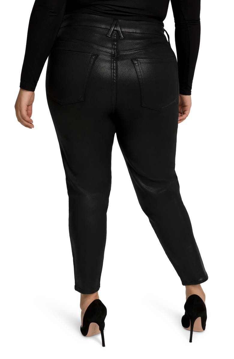 Good American Good Legs Coated Ankle Skinny Jeans, Alternate, color, 