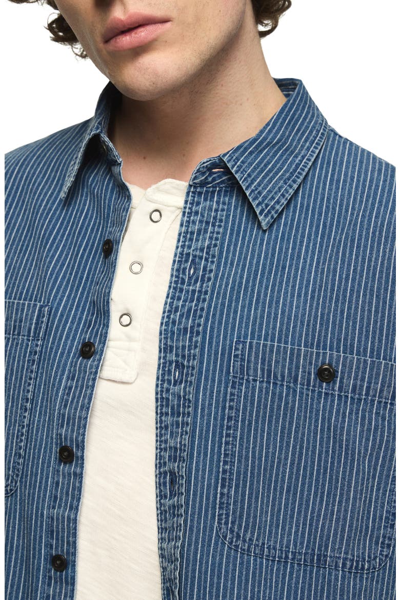 Mason Striped Long Sleeve Button-Up Shirt, Alternate, color, INDIGO STRIPE