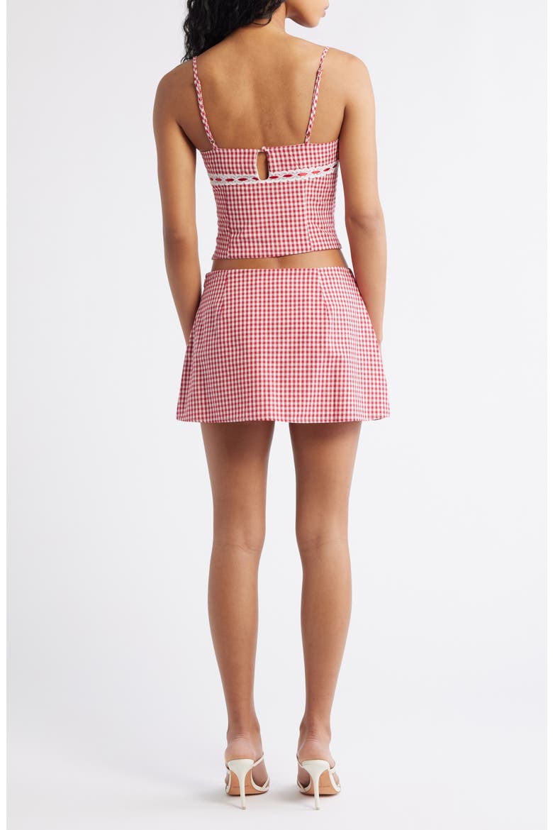 Daydreaming Gingham Camisole & Miniskirt Set, Alternate, color, RED