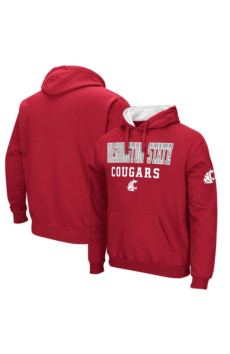 COLOSSEUM Men's Colosseum Crimson Washington State Cougars Sunrise Pullover Hoodie, Main, color,