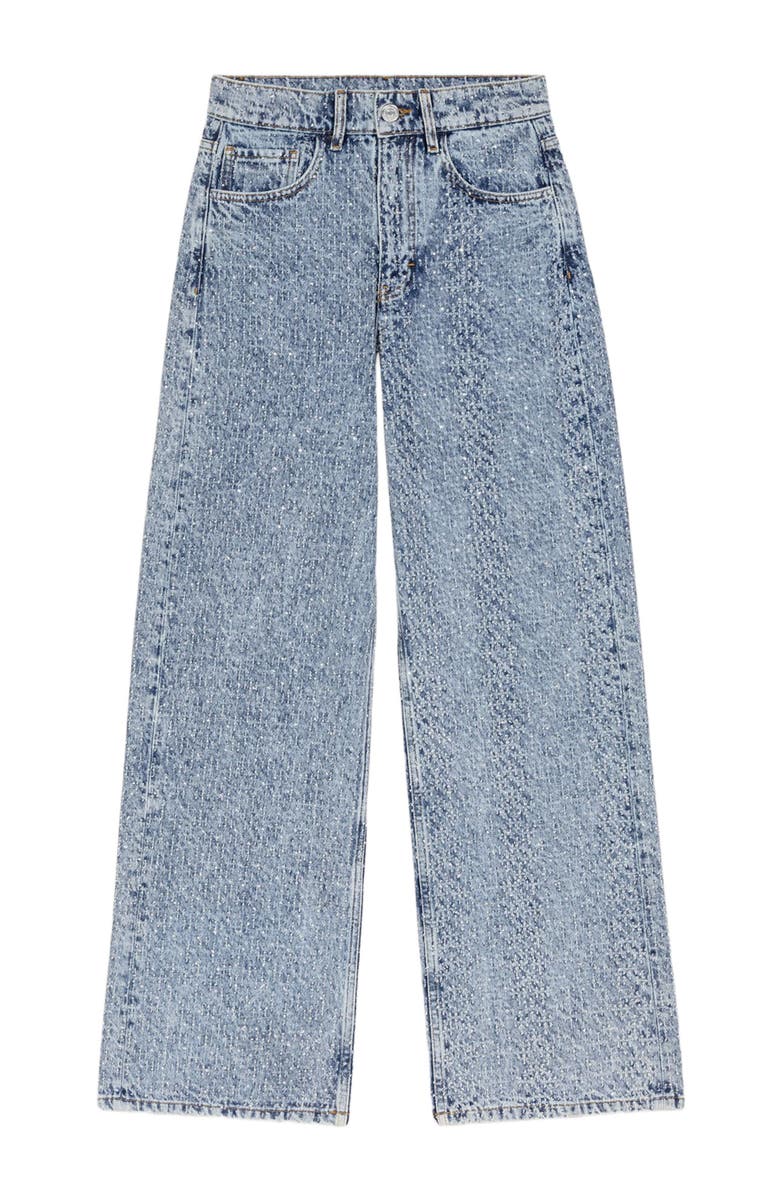 maje Rhinestone baggy jeans, Alternate, color,