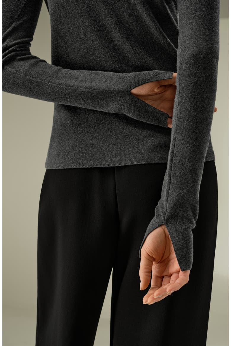 Women's Slim Fit Silk Cashmere Sweater, Alternate, color, Thunder