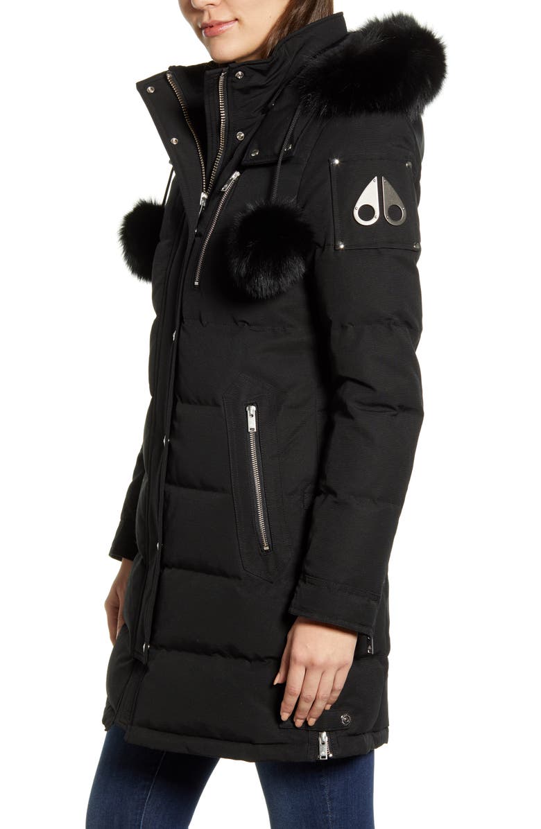 Moose Knuckles Paddockwood Genuine Fox Fur Trim Down Parka, Alternate, color,